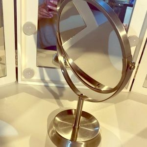 Silver chrome vanity mirror